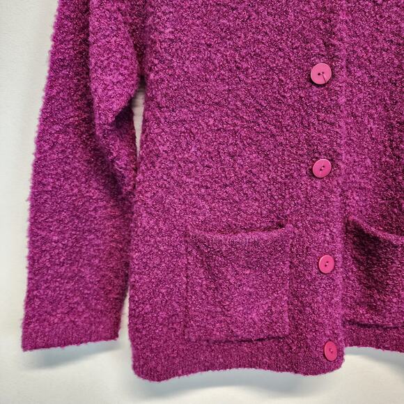 Vintage Marisa Christina Cardigan Sweater Size S Purple Wool Blend Boucle Knit - Picture 4 of 10